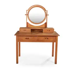 Ambrose Heal, DRESSING TABLE & STOOL, CIRCA 1910, 1910, the stool with later-upholstered seat pad