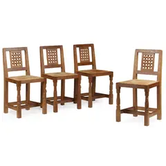 SET OF FOUR DINING CHAIRS, CIRCA 1970 by Robert 'Mouseman' Thompson, 1970, oak, sold Oct 2024