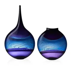 Bob Crooks, TWO VASES, CONTEMPORARY, coloured and applied glass