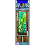 Brian Clarke, THE PLUMB WINDOW II, 1974, 1974, mouth-blown English, French Antique and Belgian Opal glass with mirrors