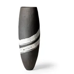Gabriele Koch, TALL VESSEL WITH SPIRAL, stoneware with white porcelain