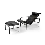 Gabriele Mucchi, 'GENNI' LOUNGE CHAIR AND OTTOMAN, DESIGNED 1935, 1935, chrome-plated steel and leather