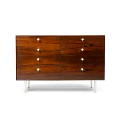 George Nelson, THIN EDGE CHEST, C. 1950, 1950, rosewood with steel feet