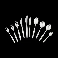 Tias Eckhoff, 'CYPRESS' 97 PIECE FLATWARE SERVICE, DESIGNED 1953, 1953, silver and stainless steel