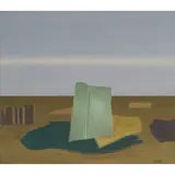 Albert Reuss, LANDSCAPE WITH GREEN METAL SHEET, 1957, 1957