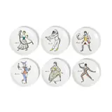 SET OF SIX 'MASCHERE ITALIANE' DISHES by Piero Fornasetti, porcelain, sold Apr 2024