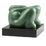 Laurence Broderick, LITTLE SITTING NUDE, bronze on black marble base