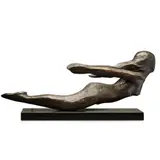 Laurence Broderick, SWIMMER BUTTERFLY, patinated bronze on black marble base