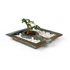 Hubert Dalwood, BONZAI GARDEN I, 1974, 1974, bronze with plant