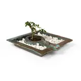 Hubert Dalwood, BONZAI GARDEN I, 1974, 1974, bronze with plant