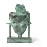Kobe, SEATED LADY, verdigris bronze