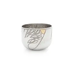 Michael Lloyd, TUMBLER, 1980, 1980, the outside of the bowl embossed and chased with a foliate design, Britannia silver and silver gilt