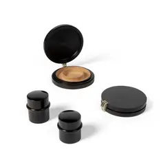 Richard Kell, TWO COMPACT BOXES, blackwood with nickel hinges and one with maple lined interior