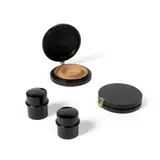 Richard Kell, TWO COMPACT BOXES, blackwood with nickel hinges and one with maple lined interior
