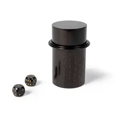 Richard Kell, DICE SHAKER, blackwood with inlaid decoration with two blackwood dice inlaid with maple