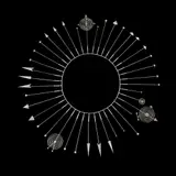 Wendy Ramshaw, SILVER SENTINEL NECKPIECE, 1990, 1990, silver with yellow metal sections to six points