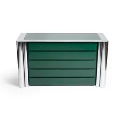 Antonello Mosca, CHEST OF DRAWERS, lacquered wood and chromed metal