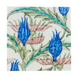 William De Morgan, LARGE AND RARE 9-INCH TILE, EARLY FULHAM PERIOD, CIRCA 1888, 1888, glazed ceramic