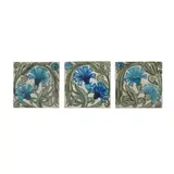 William De Morgan, THREE ARTS & CRAFTS 'CARNATION' TILES, CIRCA 1880