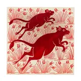 William De Morgan, ARTS & CRAFTS RUBY LUSTRE 6-INCH TILE, CIRCA 1890