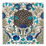William De Morgan, ARTS & CRAFTS PERSIAN 9-INCH TILE, EARLY FULHAM PERIOD, CIRCA 1888, 1888, glazed ceramic
