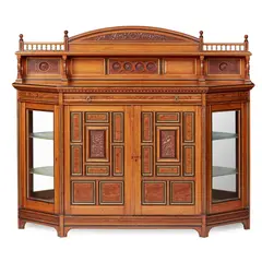 Bruce Talbert, AESTHETIC MOVEMENT SIDE CABINET, CIRCA 1875, 1875, walnut and burr walnut