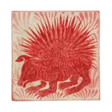 William De Morgan, ARTS & CRAFTS RUBY LUSTRE 6-INCH TILE, EARLY FULHAM PERIOD, CIRCA 1888, 1888, ruby lustre glazed ceramic