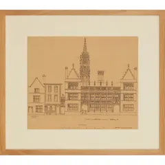 ARCHITECTURAL DRAWINGS: PROPOSED ASSIZE COURTS, BRISTOL, 1866 by Edward William Godwin, 1866, two framed and glazed comprising:, sold Apr 2024