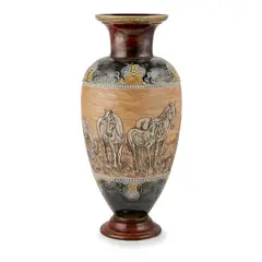 Hannah Barlow, BALUSTER VASE, CIRCA 1880, 1880, salt-glazed stoneware