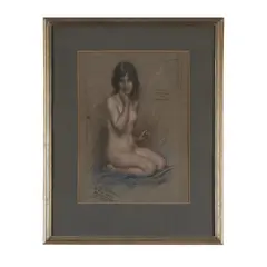 Herbert James Draper, STUDY OF LISTENING FIGURE FOR 'THE PIPES OF PAN'