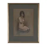 Herbert James Draper, STUDY OF LISTENING FIGURE FOR 'THE PIPES OF PAN'