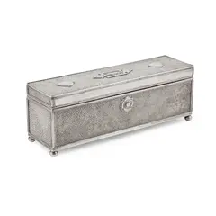 John Paul Cooper, ARTS & CRAFTS CASKET, CIRCA 1907, 1907, silver metal and shagreen