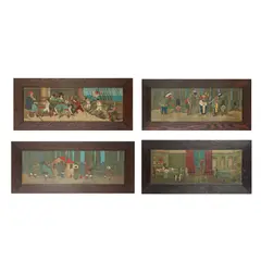 John Hassall, FOUR 'PETER PAN' SERIES NURSERY PRINTS, CIRCA 1905, 1905, in oak frames