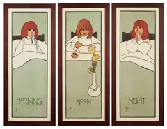 John Hassall, 'MORNING', 'NOON' & 'NIGHT' , CIRCA 1910, 1910