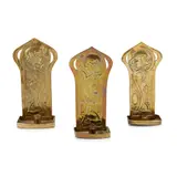 Agnes Bankier Harvey, GROUP OF THREE GLASGOW SCHOOL WALL SCONCES, CIRCA 1900, 1900, repoussé-decorated brass (3)