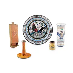 William Miles Johnston, GROUP OF WARES, CIRCA 1940, 1940, each painted and glazed earthenware with painted maker's marks