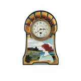 Carl Sigmund Luber, JUGENDSTIL CLOCK, CIRCA 1900, 1900, glazed earthenware with painted enamel dial and single train movement