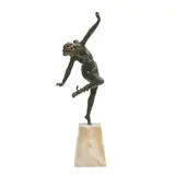 Claire Jeanne Roberte Colinet, 'SNAKE DANCER', CIRCA 1925, 1925, bronze on a marble base
