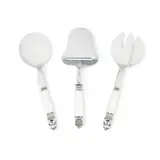 Georg Jensen, PAIR OF ‘ACORN’ PATTERN SERVERS, POST 1945, 1945, sterling silver and stainless steel, 20cm long