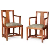 Frank Brangwyn, PAIR OF ARMCHAIRS, CIRCA 1930, 1930, oak