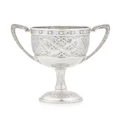 Alexander Ritchie, CELTIC REVIVAL TWIN-HANDLED CUP, 1921, 1921, repoussé-decorated silver