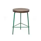 Stool by Pierre Jeanneret, teak and enamelled steel, sold Oct 2023