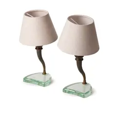 Emilio Lancia, Pair of Table Lamps, circa 1965, 1965, brass and polished glass