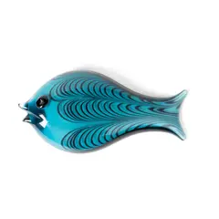 Ken Scott, Fish, designed circa 1951, 1951, light blue glass with a dark ametista (amethyst) Phoenician decoration