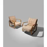Serge Chermayeff, Pair of 'Plan' Chairs, designed 1933, 1933, laminated beech plywood and upholstery