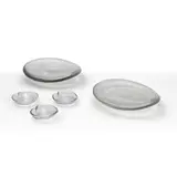 Tapio Wirkkala, Five Leaf Bowls, engraved glass