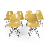 Charles and Ray Eames, Six DSR Chairs, design conceived 1950, 1950, fibreglass and enamelled metal