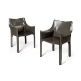 Mario Bellini, Pair of 'CAB' Armchairs, design conceived 1976-9, 1976, leather