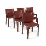 Mario Bellini, Set of Six 'CAB' Chairs, design conceived 1976-9, 1976, leather