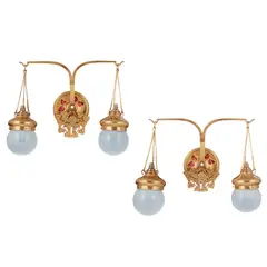 Halsey Ricardo, PAIR OF DOUBLE WALL LIGHTS, CIRCA 1906-1907, 1906, 24-carat gold-plated brass